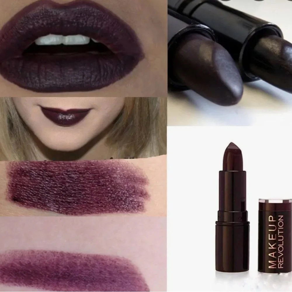 5 for 25⚡️Makeup Revolution Lipstick 100% Vamp Deep Burgundy Plum 3.2g
